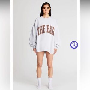 The Bar Grey and Chocolate Brown Varsity Sweatshirt, L